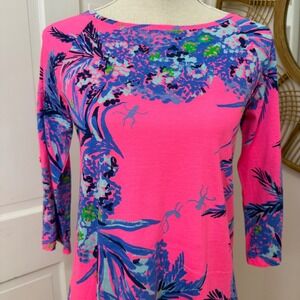 Lilly Pulitzer Tiki Pink‎ Surf Crest Dress Girls XL 12-14Tropical Monkey Print